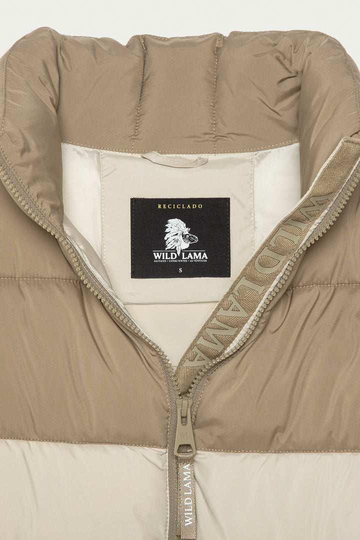 Parka Essential Reciclada Café Claro y Beige Mujer