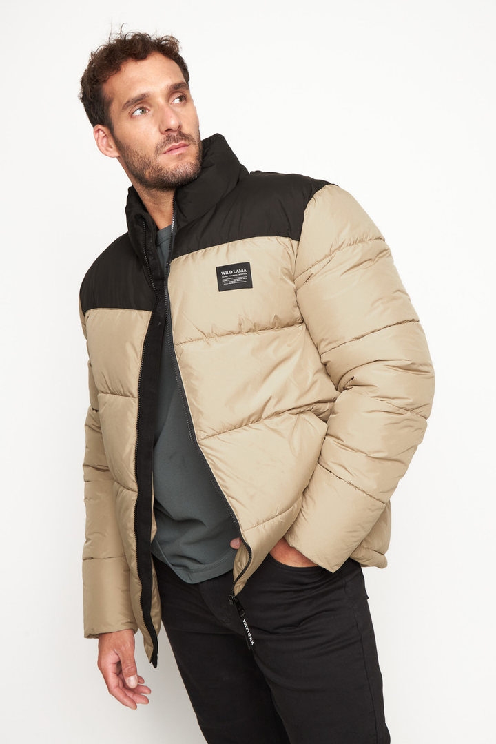 Parka Essential Reciclada Negra y Café Hombre