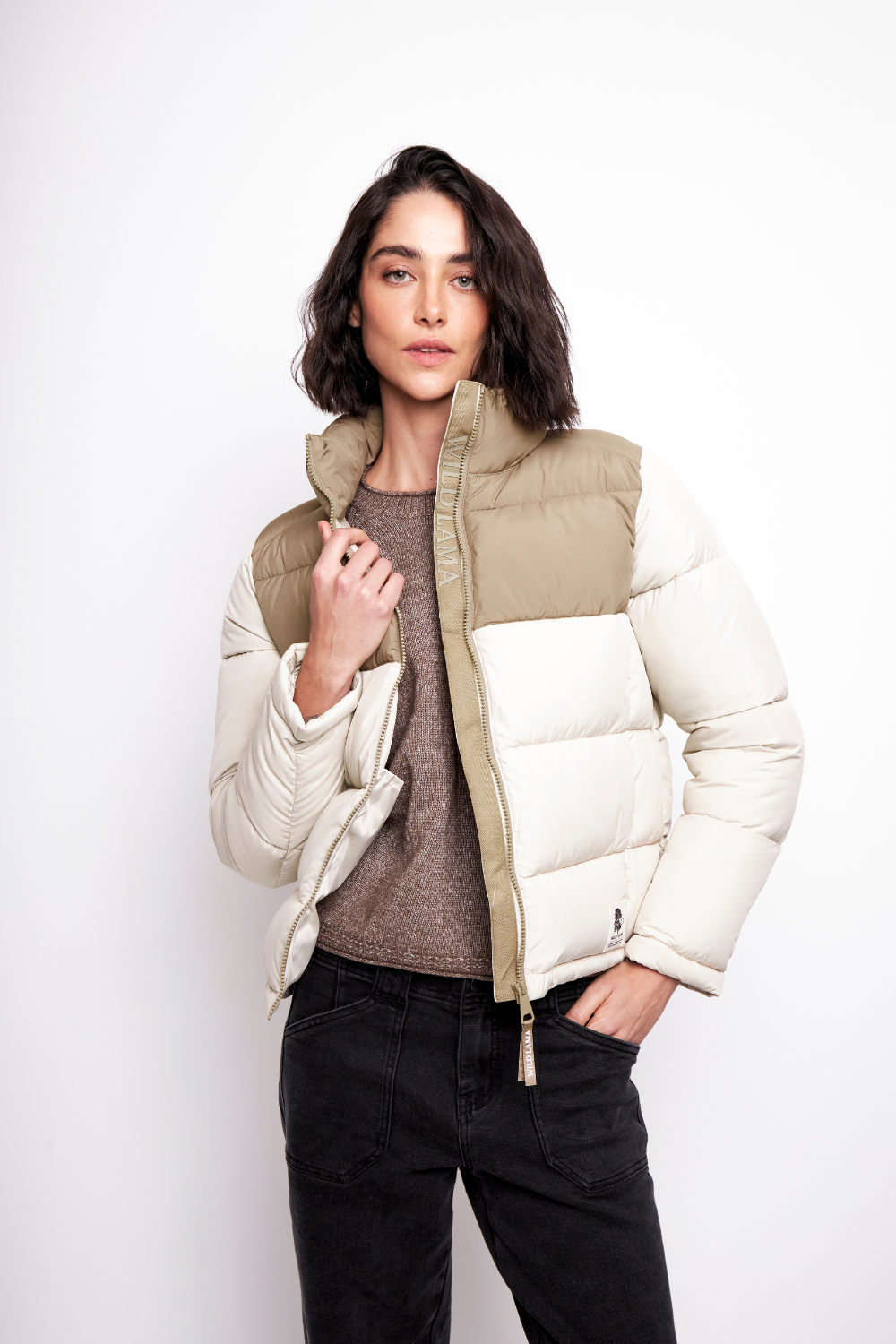 Parka Essential Reciclada Café Claro y Beige Mujer