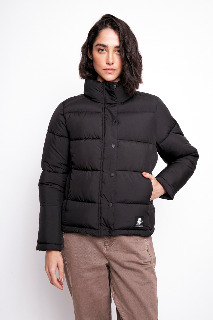 Parka Essential Puffa Reciclada Negro Mujer