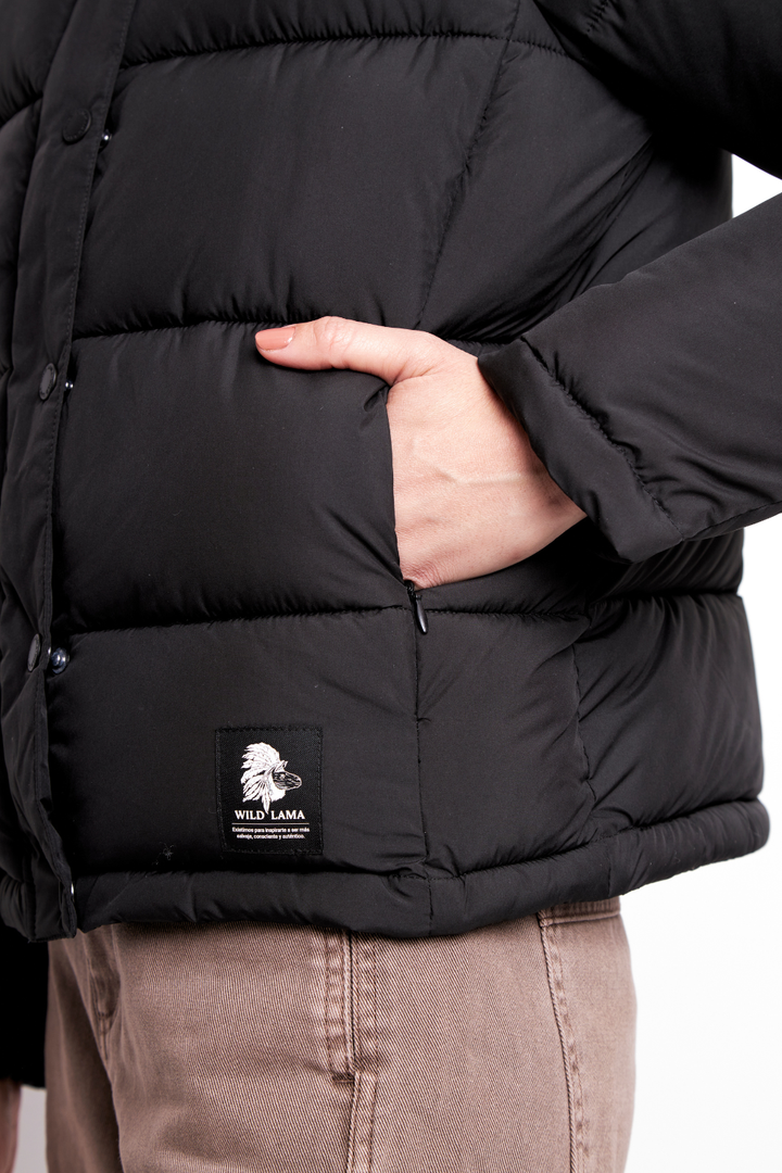 Parka Essential Puffa Reciclada Negro Mujer