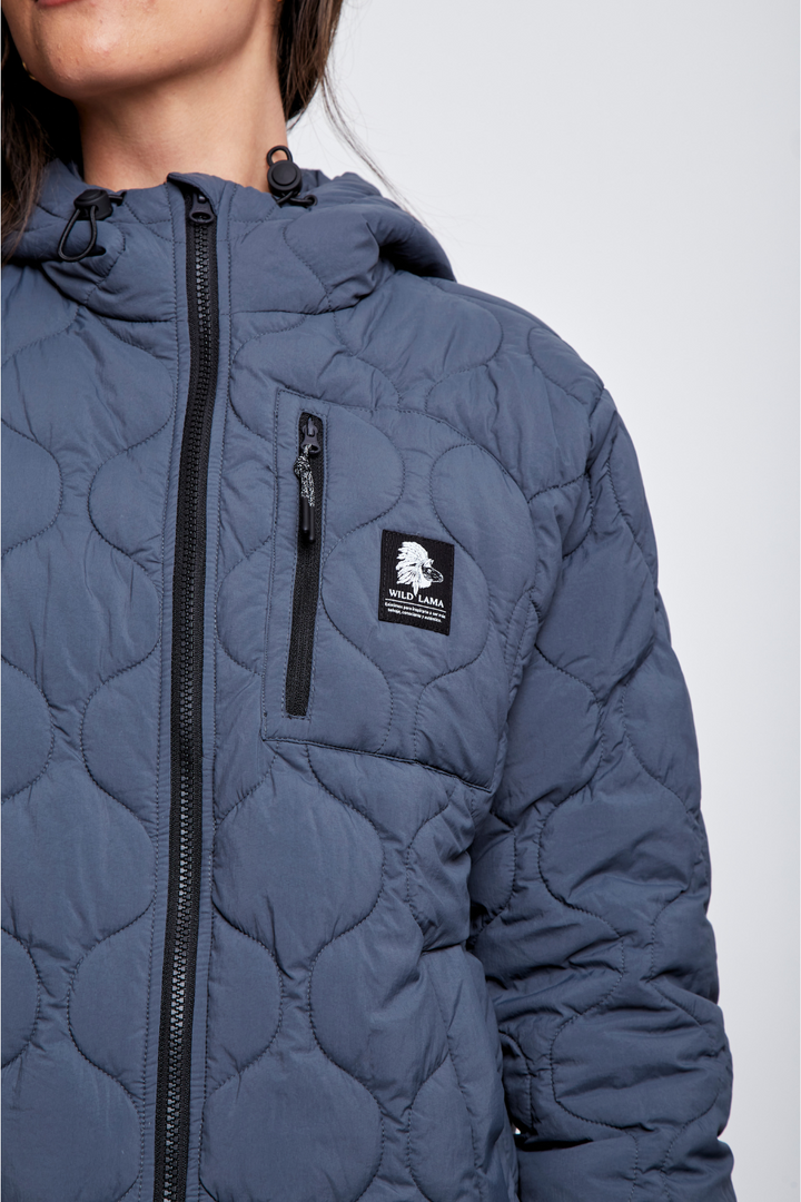 Parka PrimaLoft® Compactable Gala Reciclada Gris Azulado Mujer