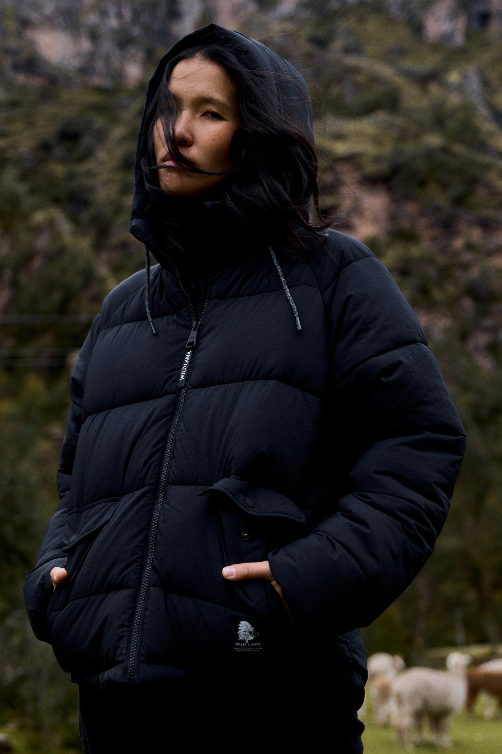 Parka Newy Reciclada Negro Mujer