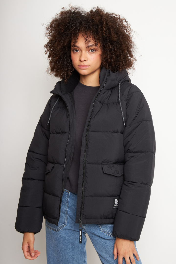 Parka Newy Reciclada Negro Mujer