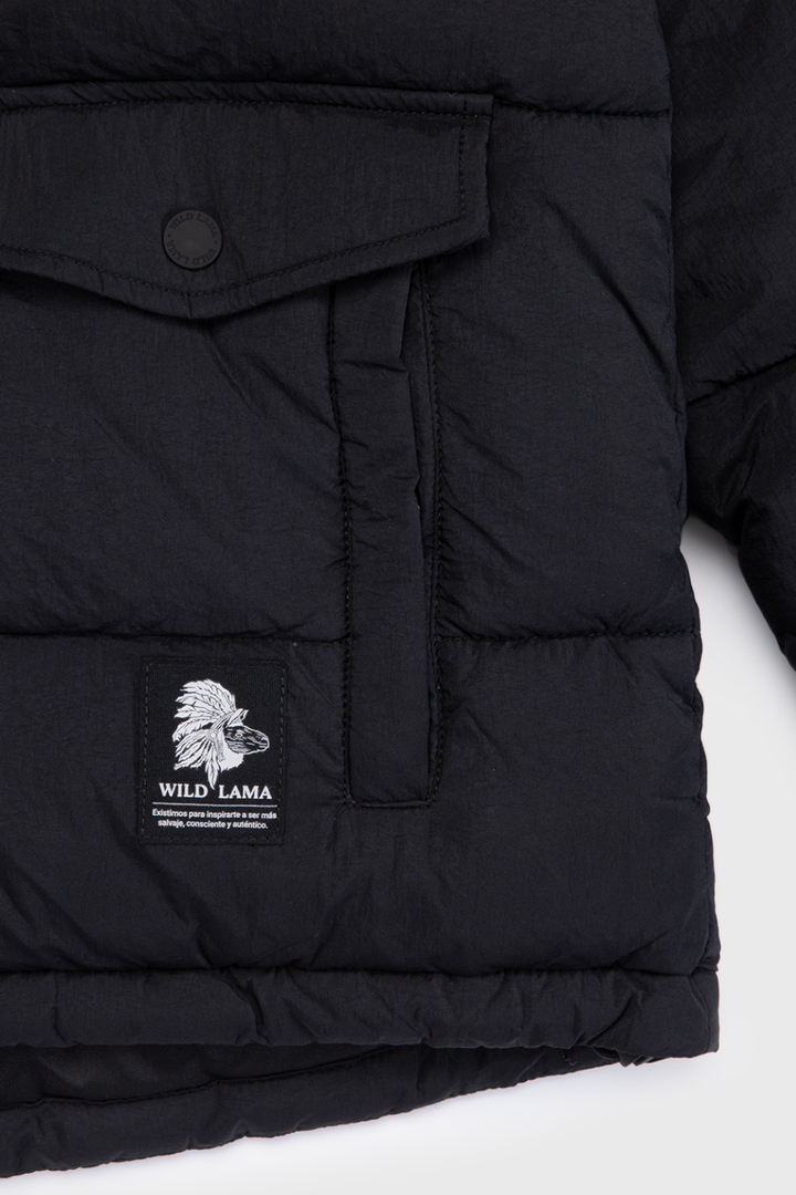 Parka Newy Reciclada Negro Mujer