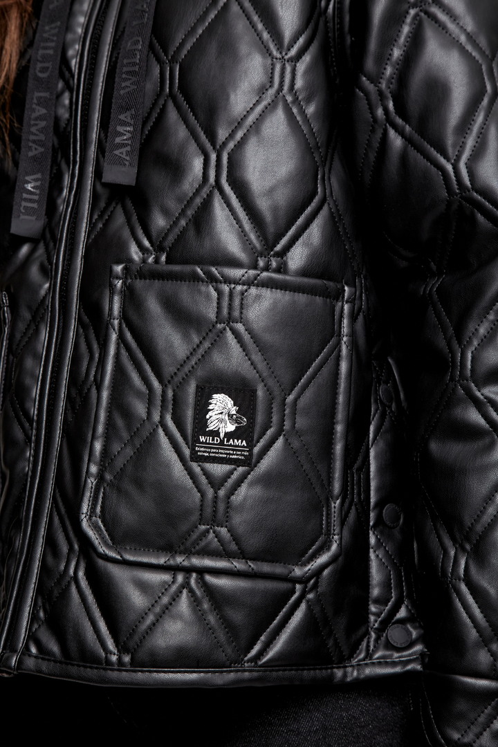 Parka Nita PU Reciclada Negro Mujer