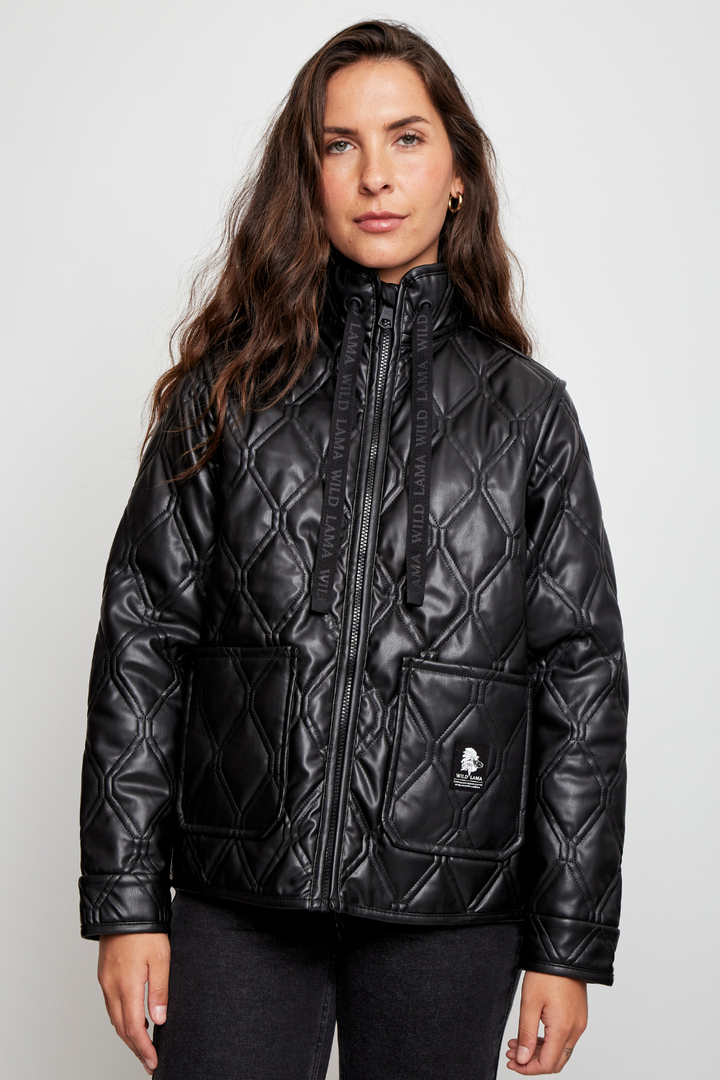 Parka Nita PU Reciclada Negro Mujer