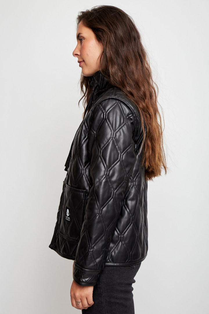 Parka Nita PU Reciclada Negro Mujer