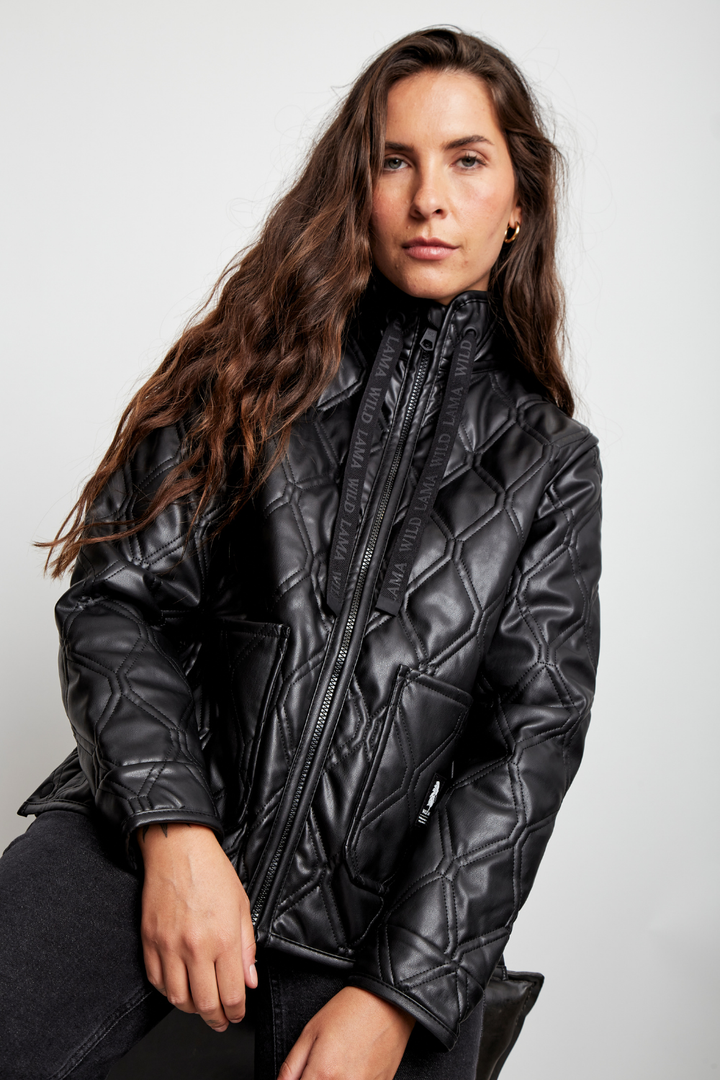 Parka Nita PU Reciclada Negro Mujer