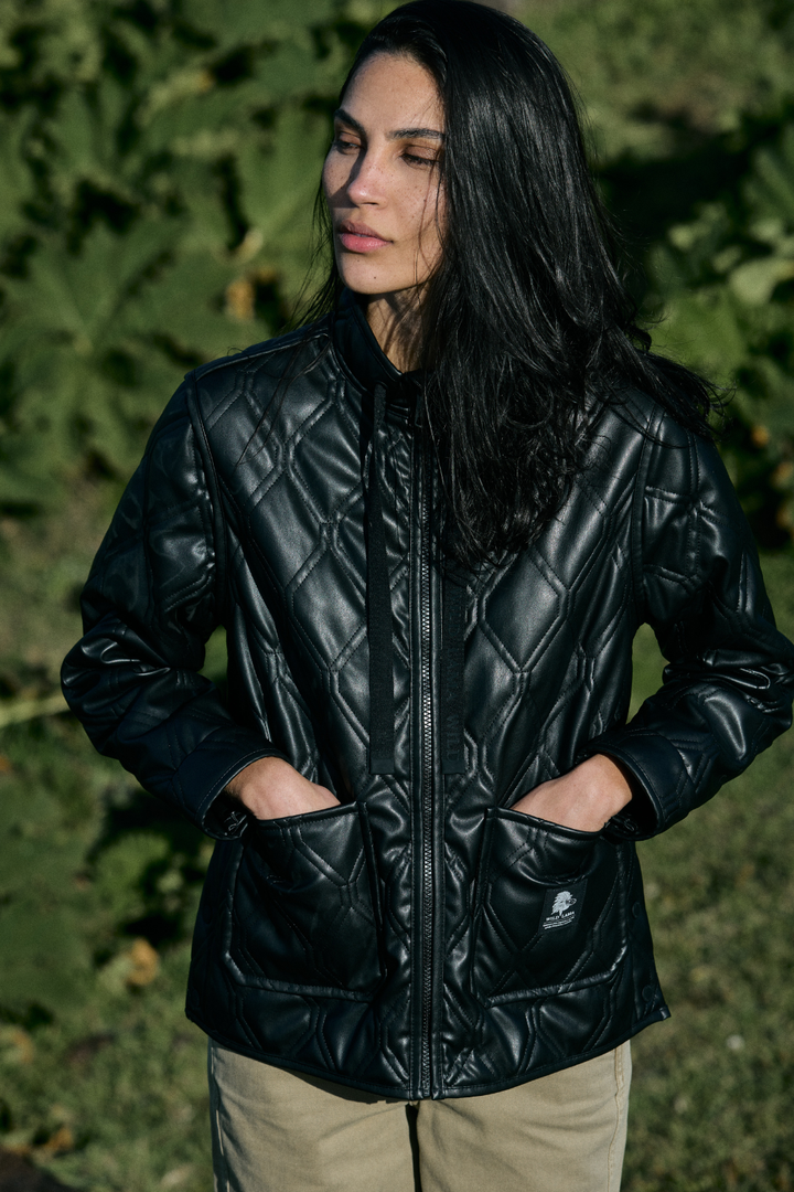 Parka Nita PU Reciclada Negro Mujer