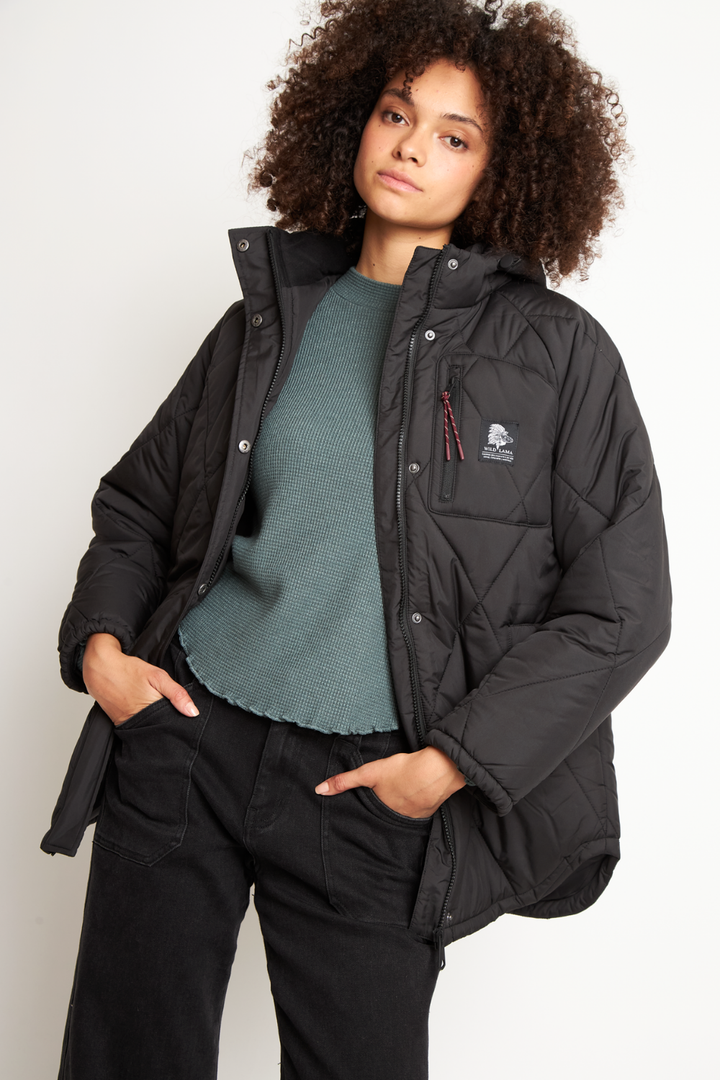 Parka Oni Reciclada Negra Mujer