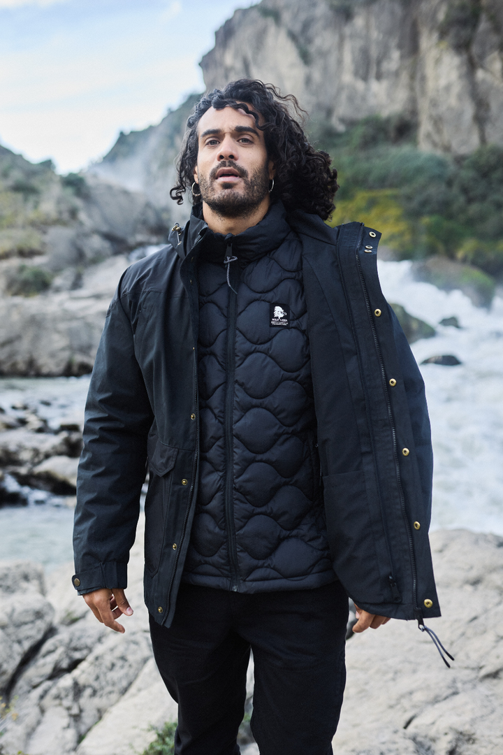 Parka Ruga 3 en 1 Reciclada Negro Hombre