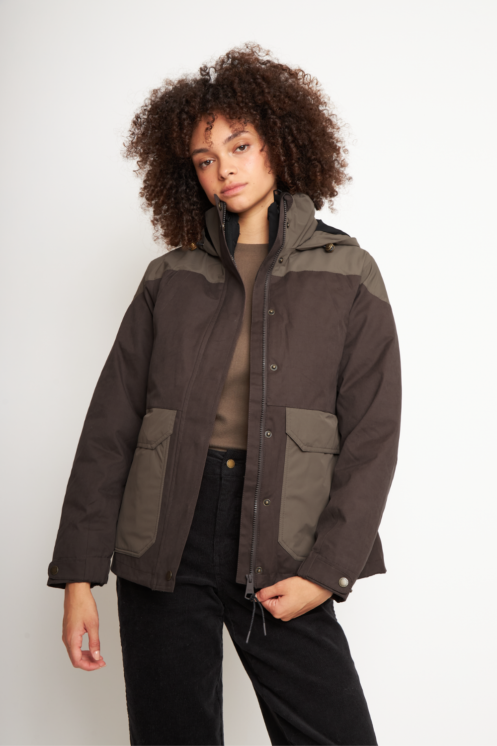 Parka Ruga Reciclada Café Mujer