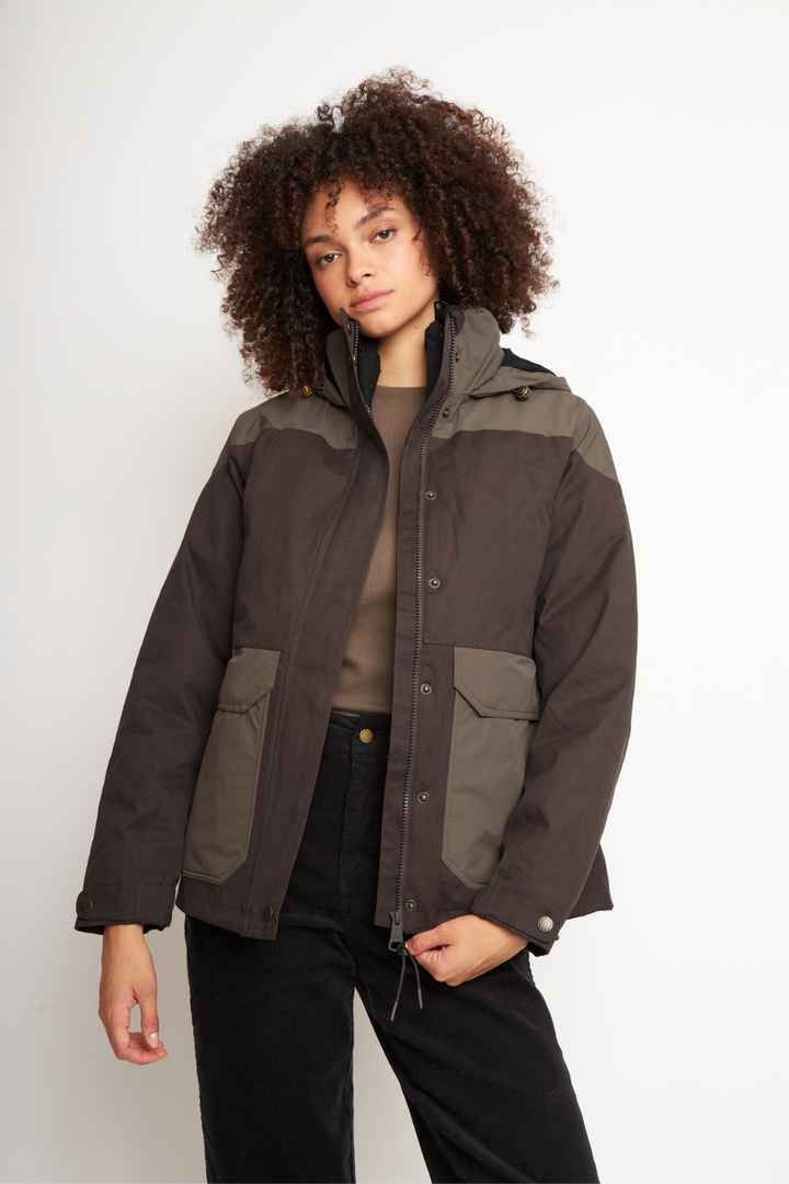 Parka Ruga Reciclada Café Mujer