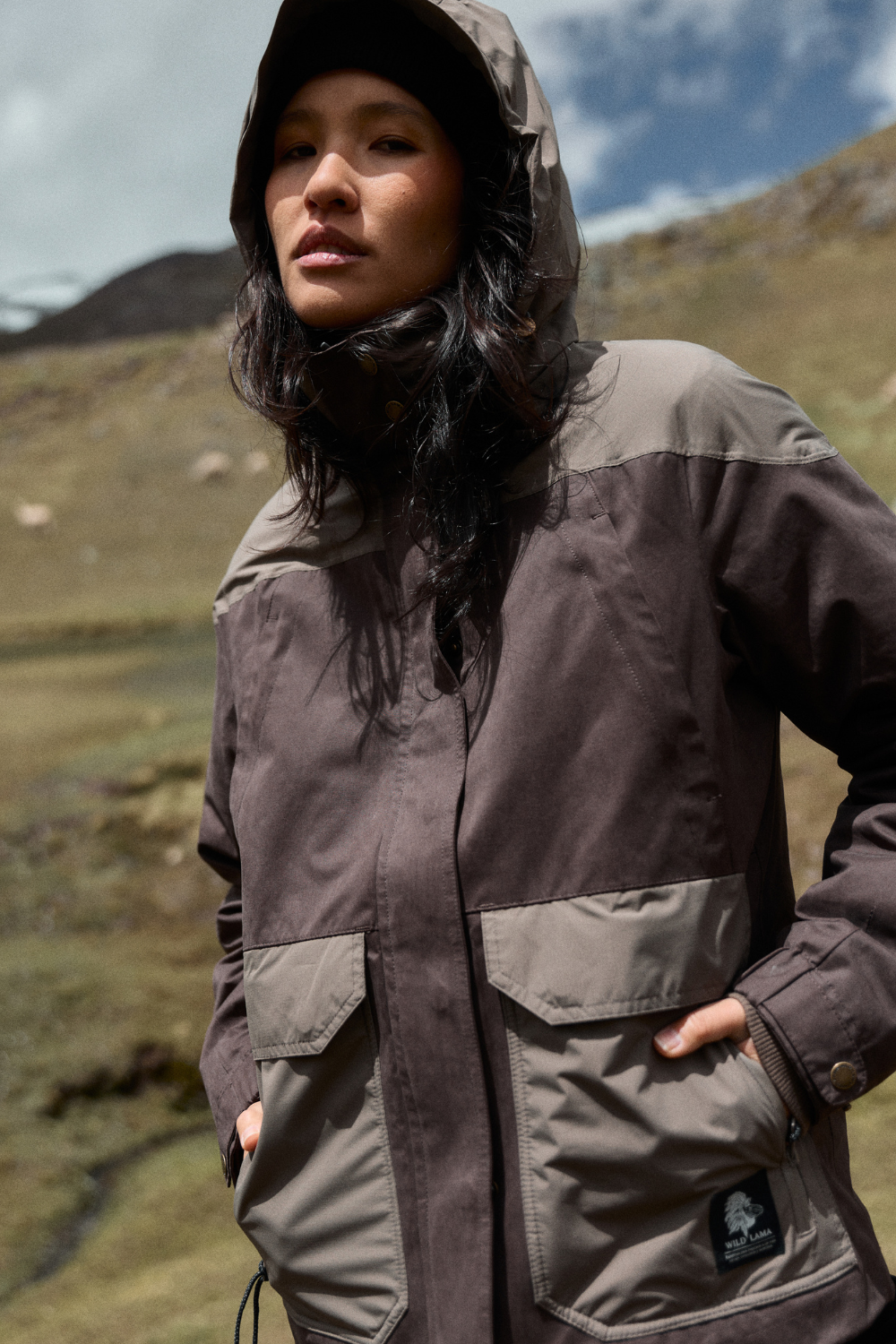 Parka Impermeable Ruga 3 en 1 Reciclada Café Mujer