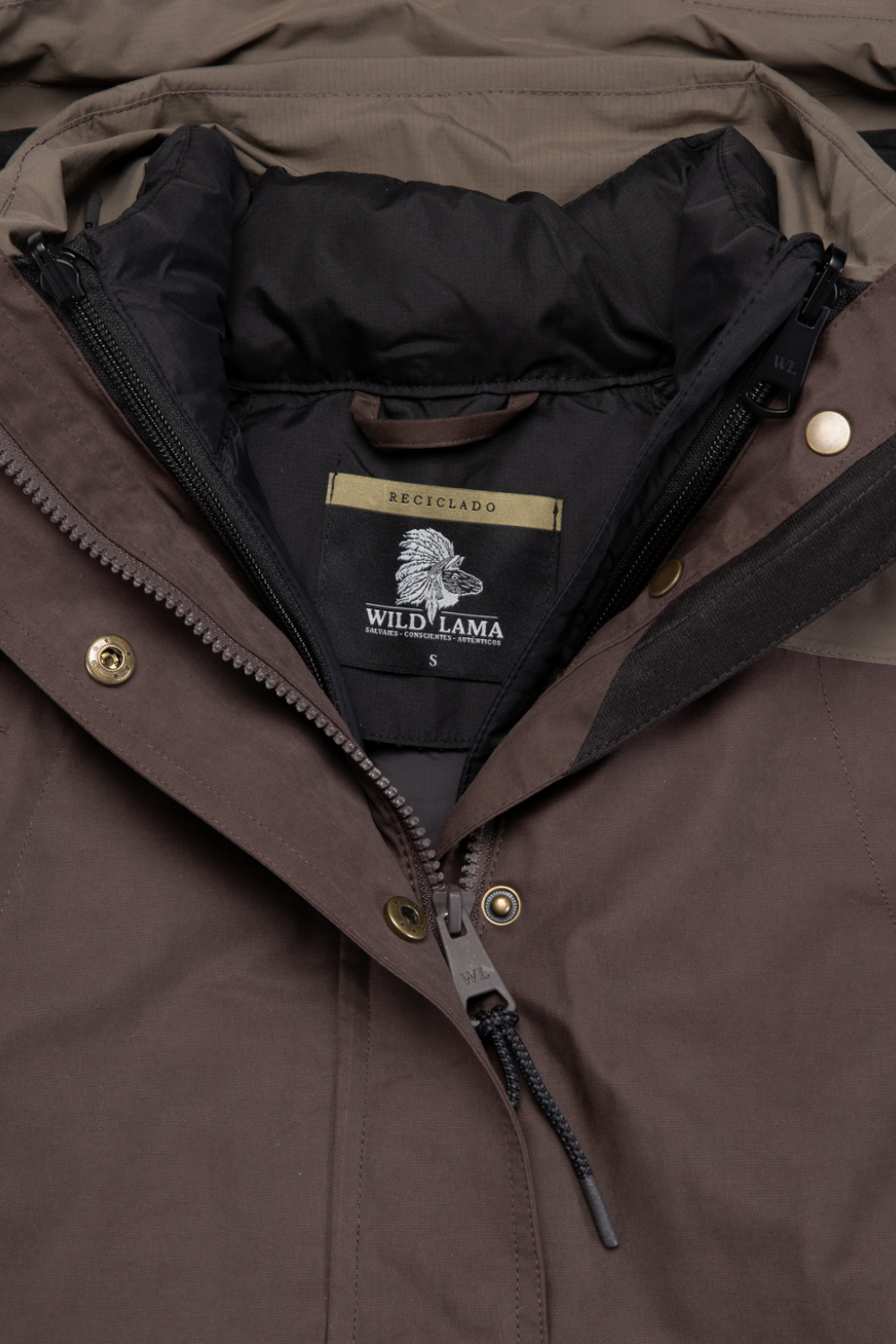 Parka Ruga Reciclada Café Mujer