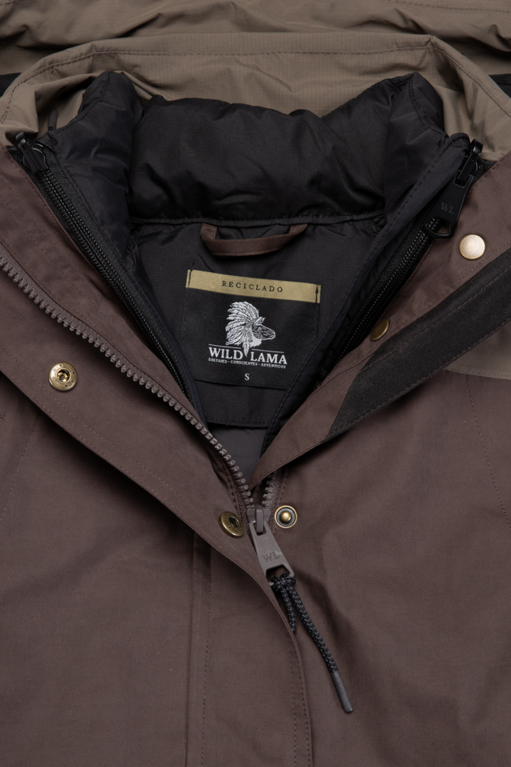 Parka Ruga Reciclada Café Mujer