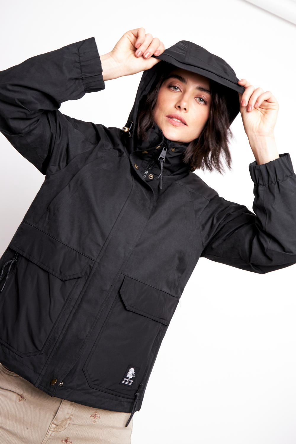 Parka Ruga 3 en 1 Reciclada Negra Mujer