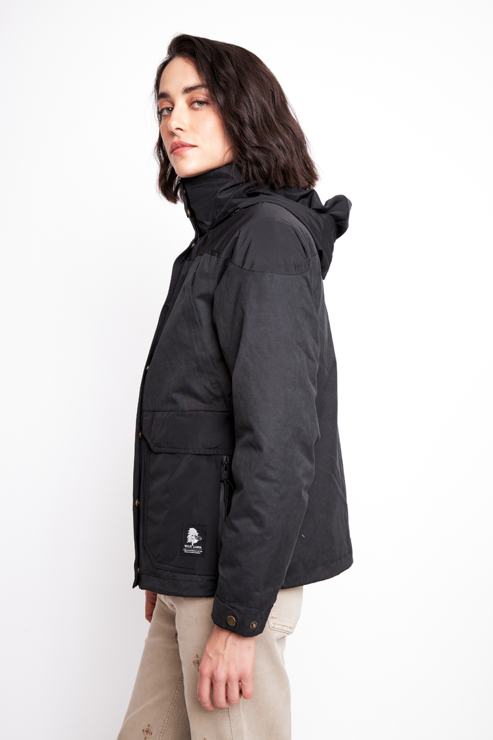 Parka Ruga 3 en 1 Reciclada Negra Mujer