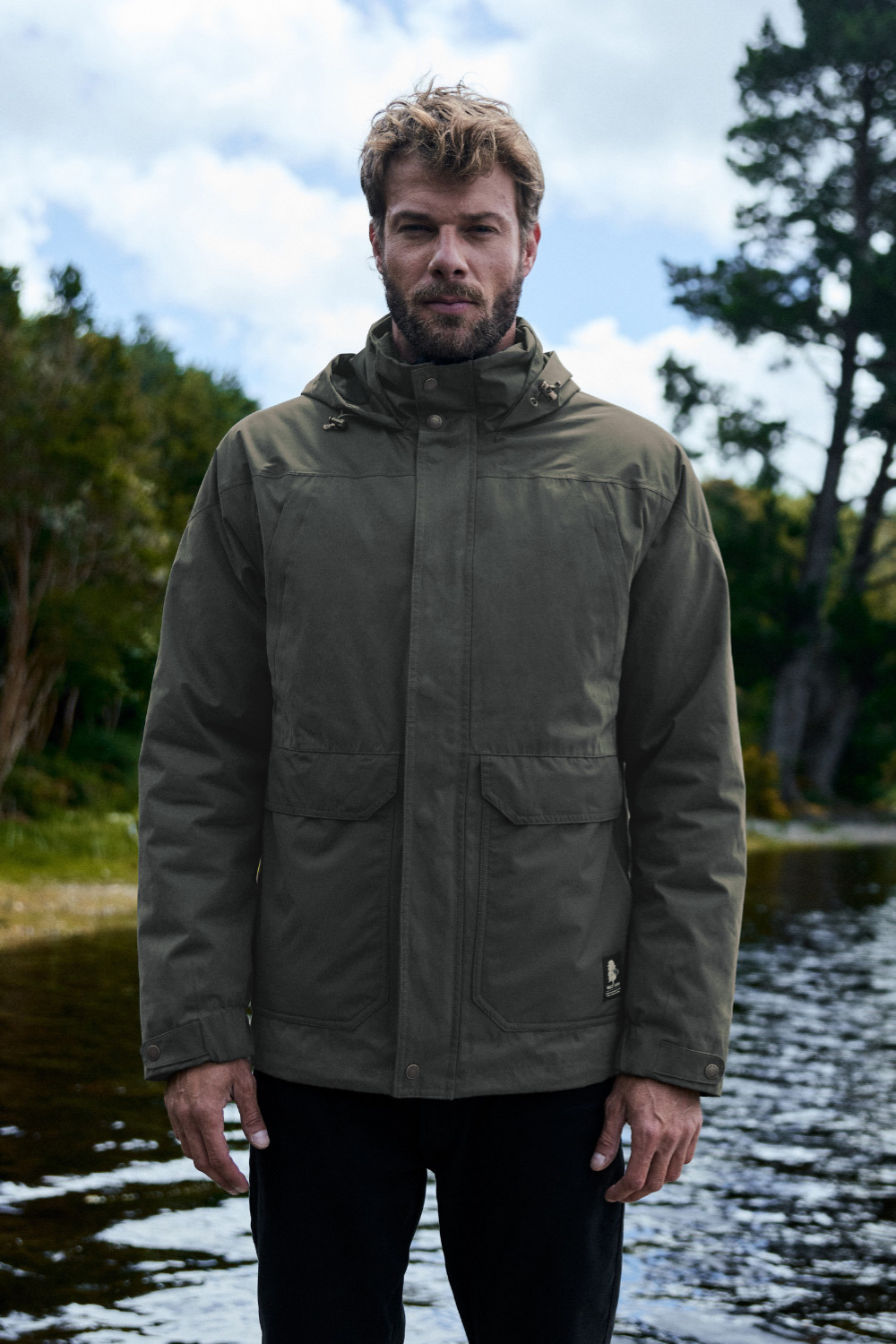 Parka Impermeable Ruga 3 en 1 Reciclada Verde Hombre