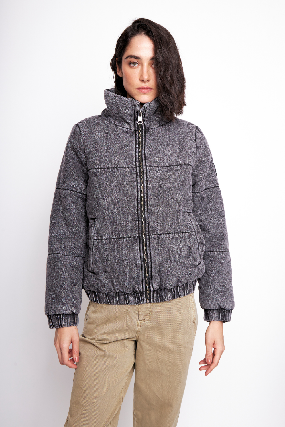 Parka Puffa Jeans Silveria Orgánica Negra Mujer