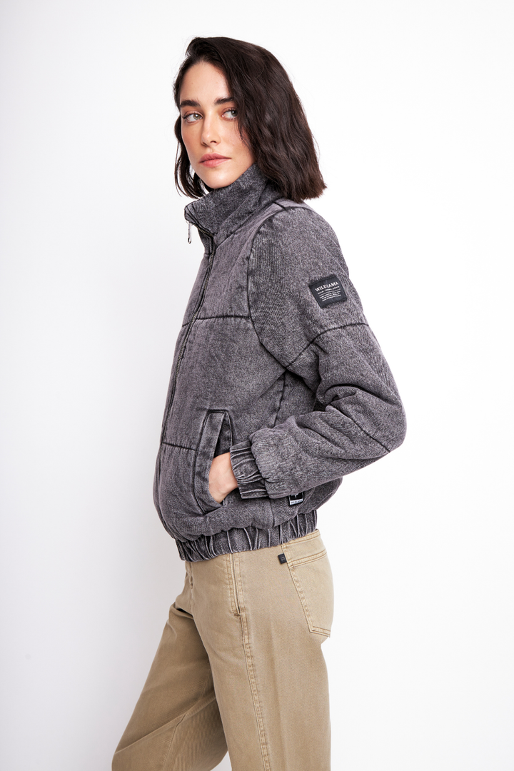 Parka Puffa Jeans Silveria Orgánica Negra Mujer