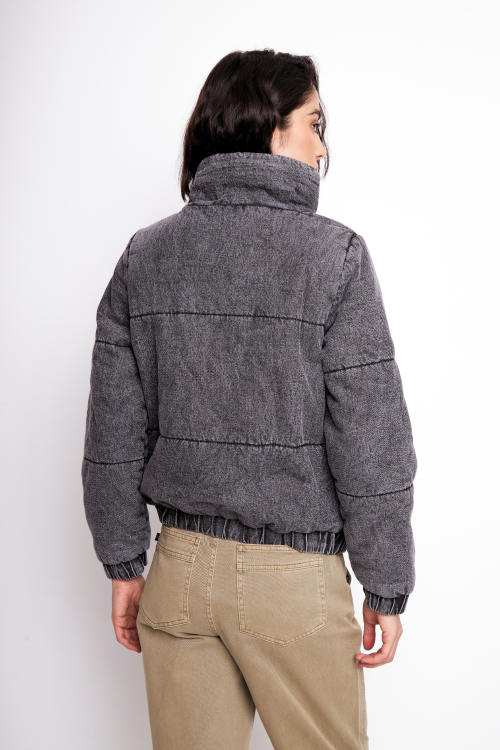 Parka Puffa Jeans Silveria Orgánica Negra Mujer