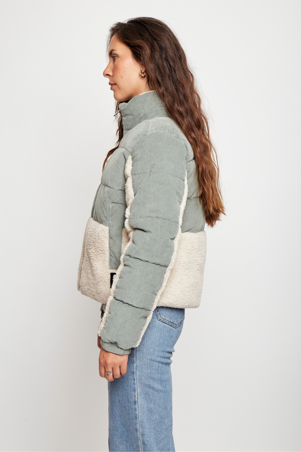 Parka Tala Reciclada Verde y Beige Mujer