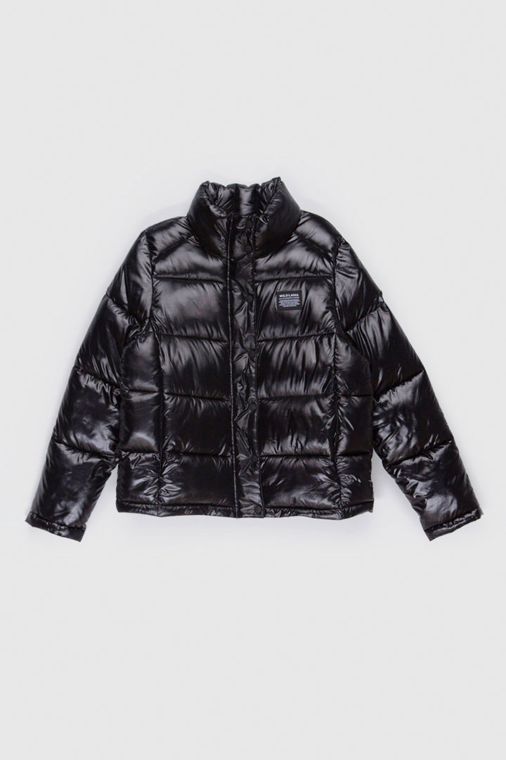 Parka Essential Glossed Reciclada Negra Mujer