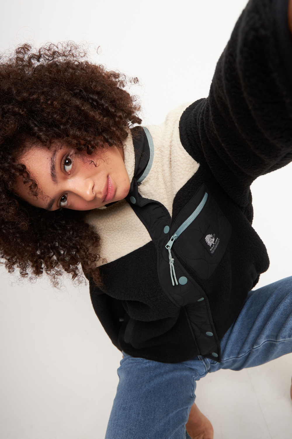 Polar Tambo Reciclado Negro Mujer