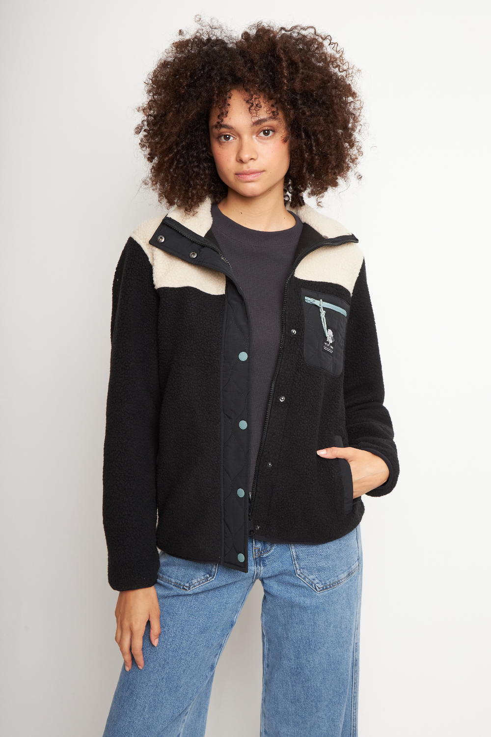 Polar Tambo Reciclado Negro Mujer