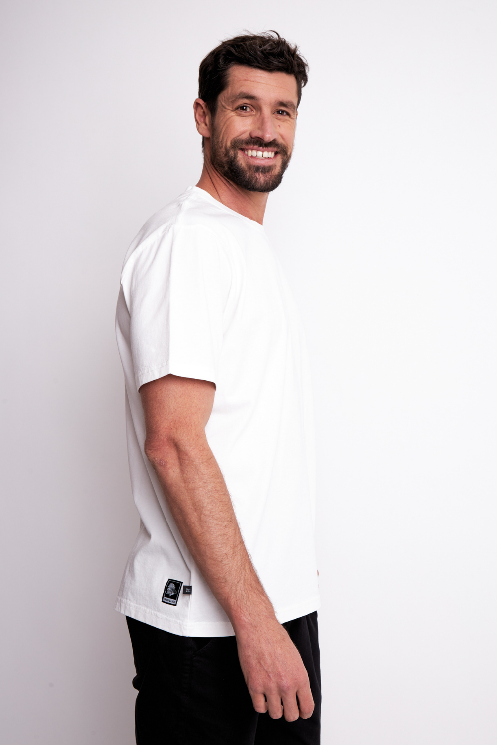 Polera Bat Orgánica Blanca Hombre