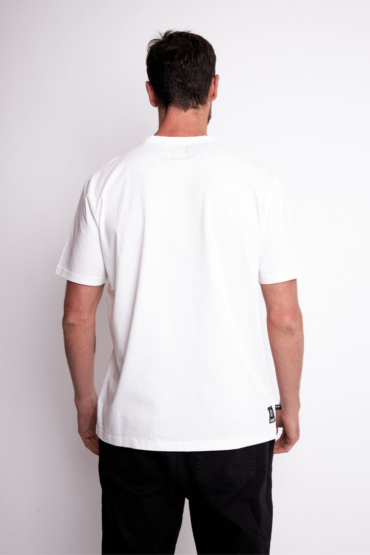 Polera Bat Orgánica Blanca Hombre