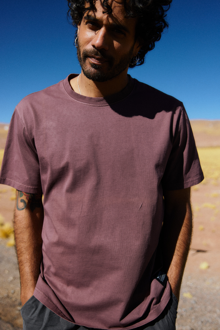 Polera Bat Orgánica Burdeo Hombre