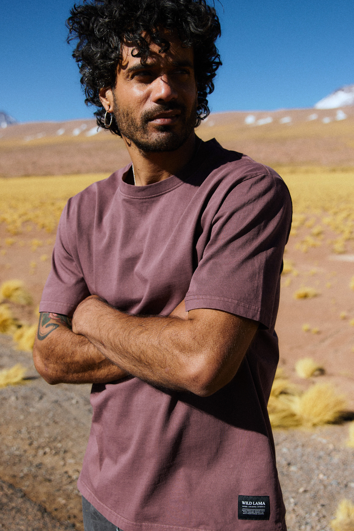 Polera Bat Orgánica Burdeo Hombre