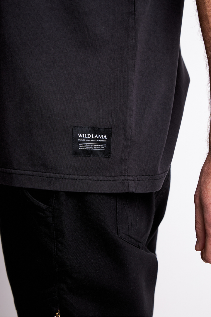 Polera Bat Orgánica Negra Hombre