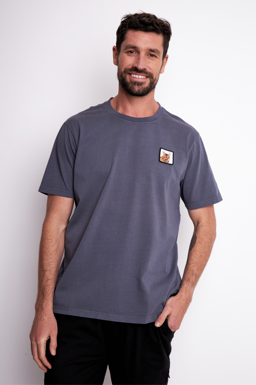 Polera Bat Parche Orgánica Azul Puma Hombre