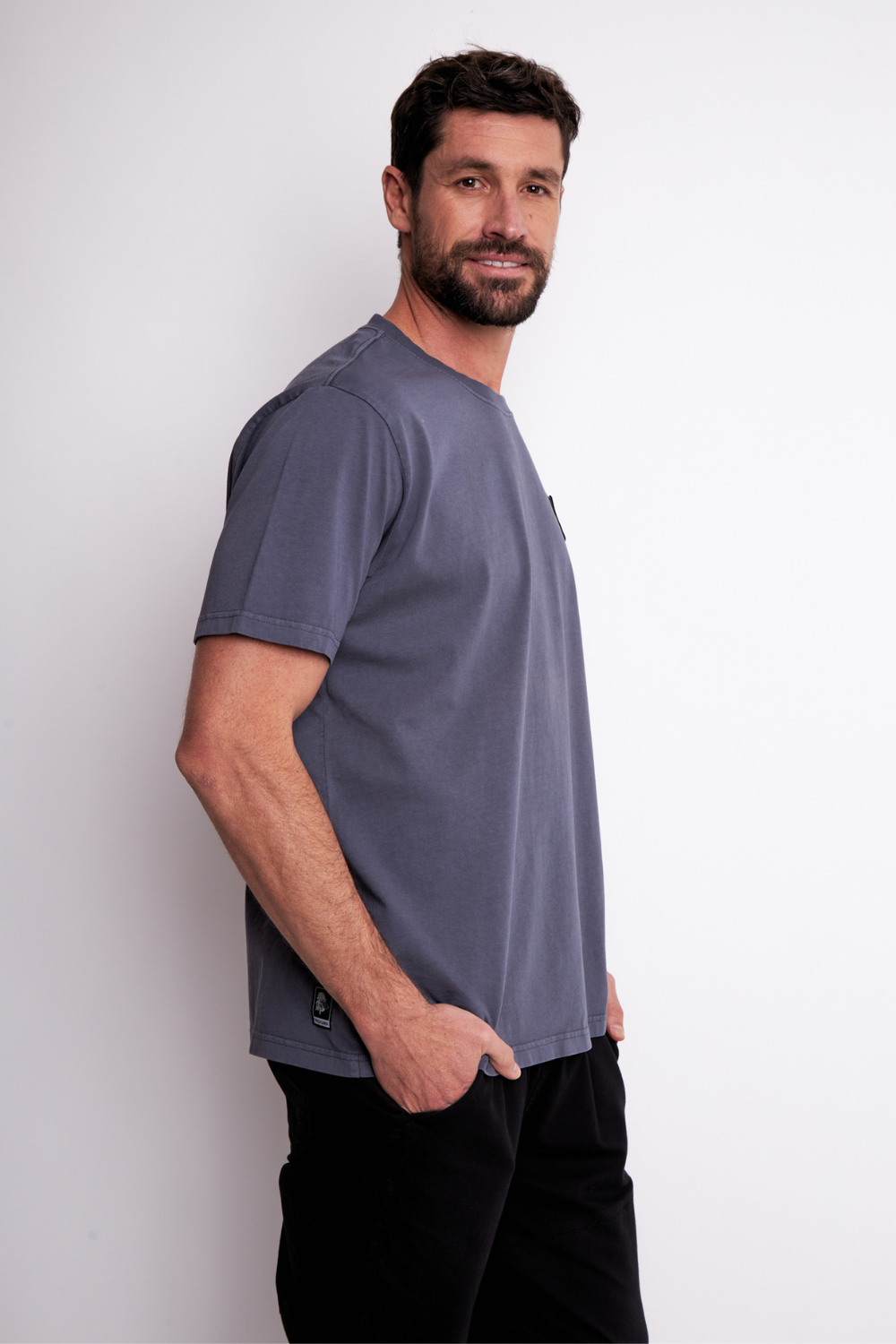 Polera Bat Parche Orgánica Azul Puma Hombre