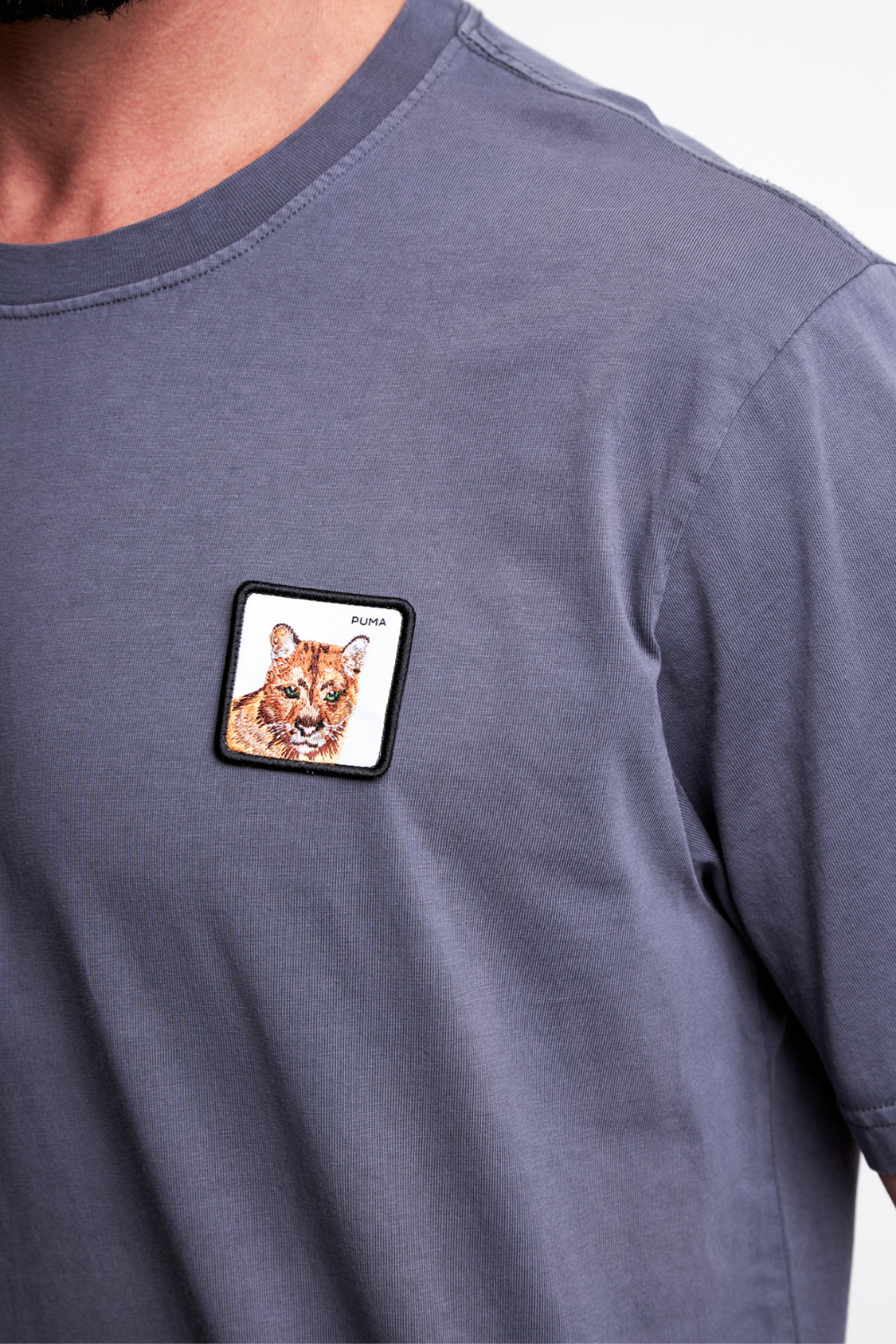 Polera Bat Parche Orgánica Azul Puma Hombre
