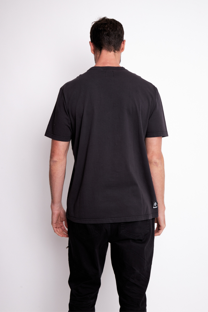 Polera Bat Parche Orgánica Negra Cóndor Hombre