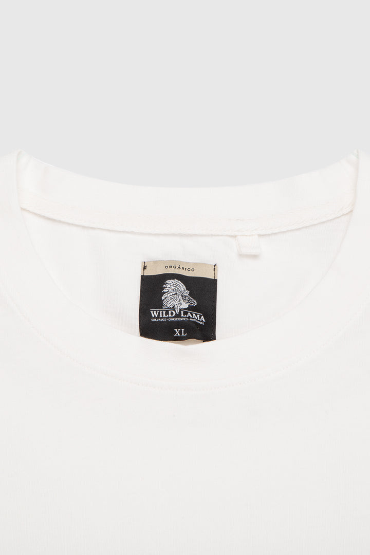 Polera Bat Parche Orgánica Zorro Blanco Hombre