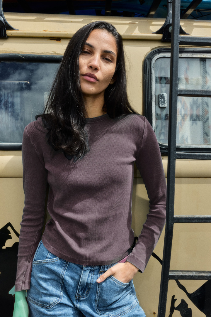 Polera Bimba Orgánica Morada Mujer