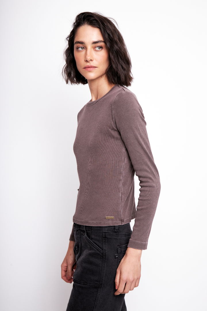 Polera Bimba Orgánica Morada Mujer