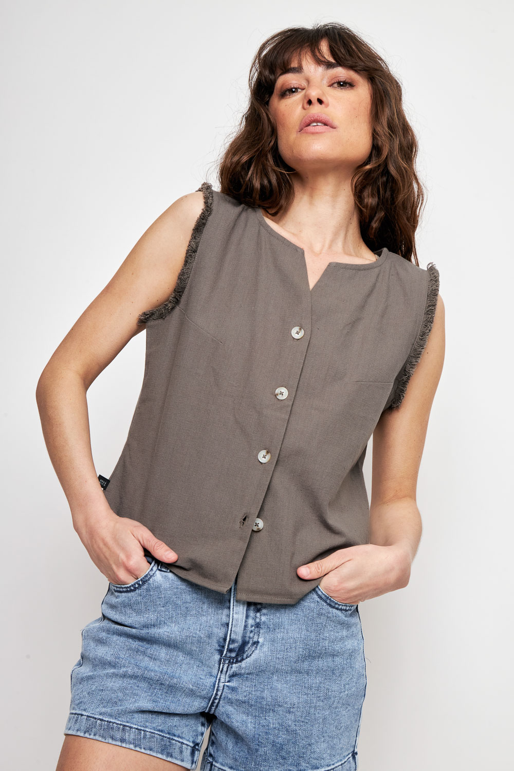 Polera Elo Orgánica Café Mujer