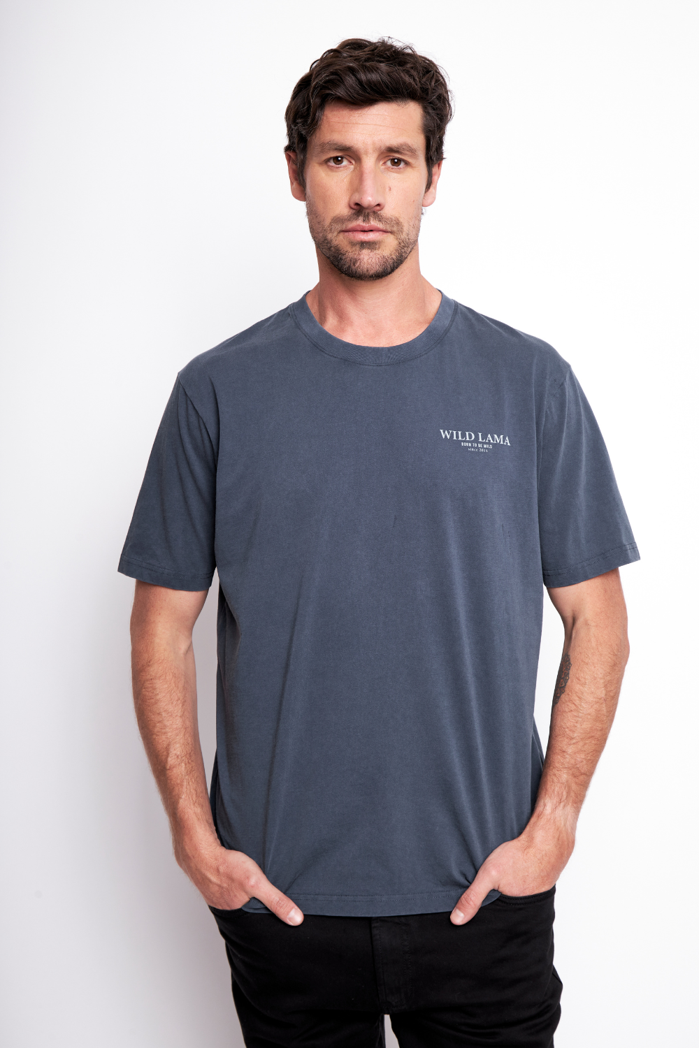 Polera Karu Orgánica Gris Azulado Hombre