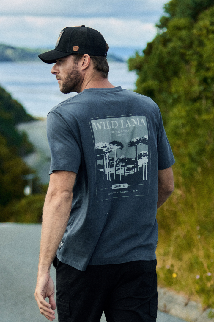 Polera Karu Orgánica Gris Azulado Hombre