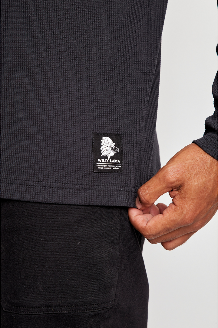 Polera Waffle Orgánica Marengo Hombre