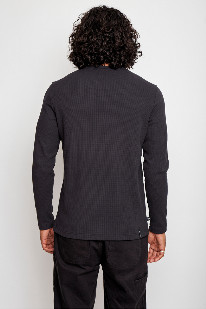 Polera Waffle Orgánica Marengo Hombre