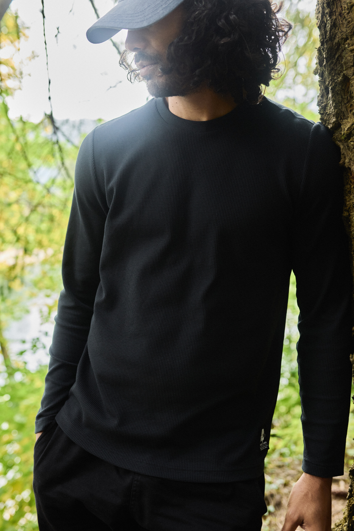 Polera Waffle Orgánica Marengo Hombre