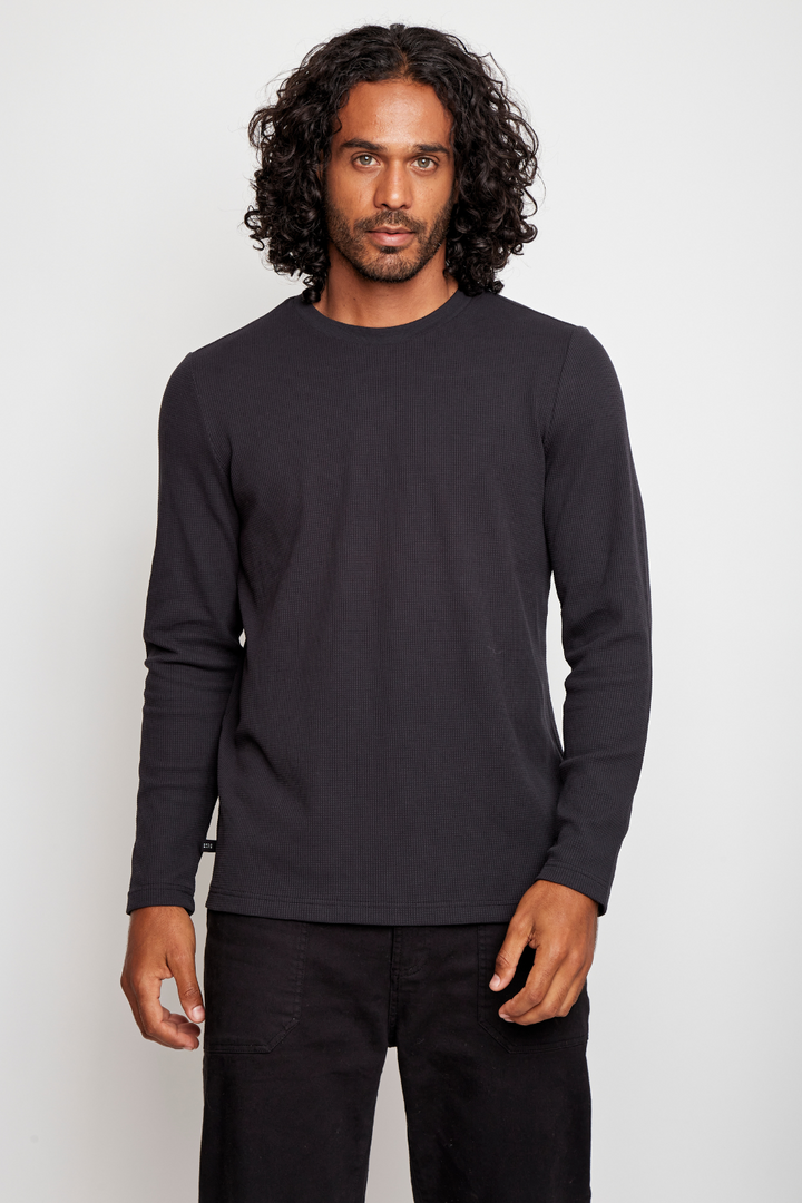 Polera Waffle Orgánica Marengo Hombre